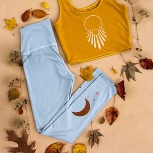 Purusha People Moon Drop Forest Fiber light Scandinavian blue M leggings